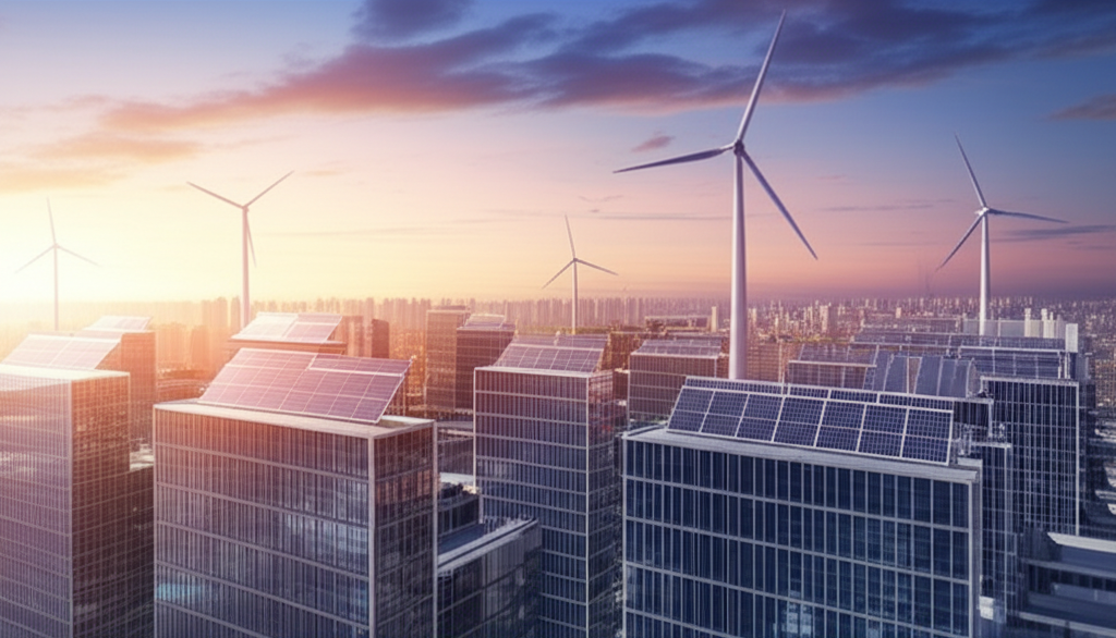 Sustainable energy cityscape